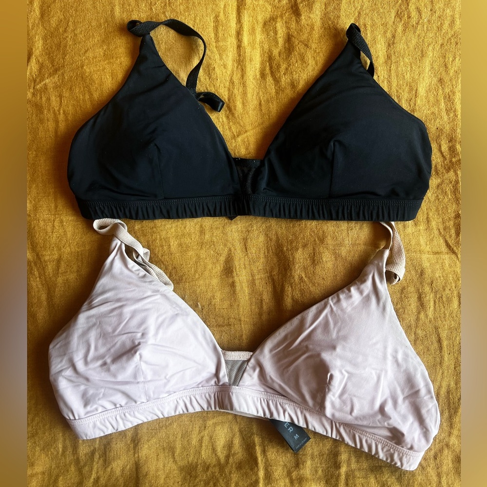 Everyday Wireless Bralette - Black and Light Pink